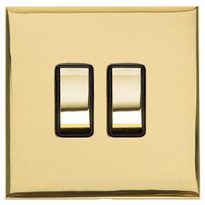 Winchester Range - Polished Brass - 2 Gang Switch (10 Amp)