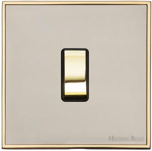 Heritage Brass Electrical, Executive Range - Satin Nickel - 1 Gang Intermediate Switch (10 Amp), 1 Gang Intermediate Switch (10 Amp), 1 Gang Intermediate Switch (10 Amp)