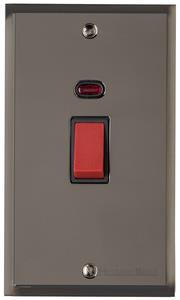 Elite Stepped Plate Range - Polished Black Nickel - 45A Switch with Neon (tall plate)