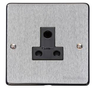 Heritage Brass Electrical, Elite Flat Plate Range - Satin Chrome - 5 Amp 3 Round Pin Socket, 5 Amp 3 Round Pin Socket, 5 Amp 3 Round Pin Socket, Miscellaneous Sockets