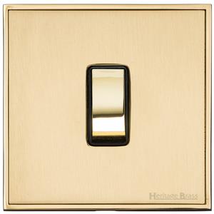 Heritage Brass Electrical, Executive Range - Satin Brass - 20 Amp DP Switch, 20 Amp DP Switch, 20 Amp Double Pole Switches, 20 Amp DP Switch