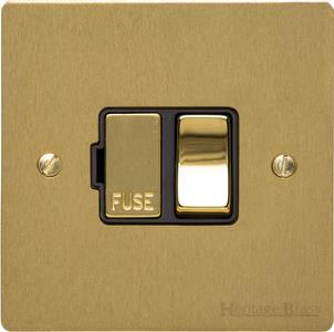 Heritage Brass Electrical, Elite Flat Plate Range - Satin Brass - Switched Spur (13 Amp), Switched Spur (13 Amp), 13 Amp Fused Spur Units, Switched Spur (13 Amp)