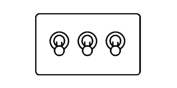 Heritage Brass Electrical, Primed White Screwless YPW - 3 Gang Dolly Switch, 3 Gang Dolly Switch, 20 Amp 2 Way Dolly Switches, 3 Gang Dolly Switch