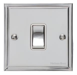 Elite Stepped Plate Range - Polished Chrome - 1 Gang Switch (10 Amp)