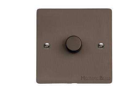 Heritage Brass Electrical, Elite Flat Plate Range - Matt Bronze - 1 Gang Trailing Edge Dimmer, 1 Gang Trailing Edge Dimmer, 1 Gang Trailing Edge Dimmer, Trailing Edge Dimmers