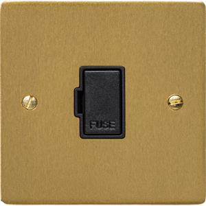 Elite Flat Plate Range - Satin Brass - Unswitched Spur (13 Amp)