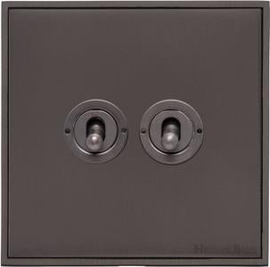 Heritage Brass Electrical, Executive Range - Matt Bronze - 2 Gang Dolly Switch, 2 Gang Dolly Switch, 2 Gang Dolly Switch, 20 Amp 2 Way Dolly Switches