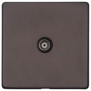 Verona Range - Matt Bronze - 1 Gang Non-Isolated TV Coaxial Socket