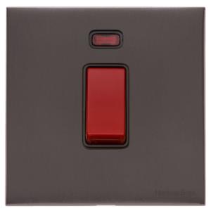 Windsor Range - Matt Bronze - 45A DP Cooker Switch with Neon (single plate)
