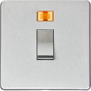 Studio Range - Satin Chrome - 20 Amp DP Switch with Neon