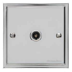 Elite Stepped Plate Range - Polished Chrome - 1 Gang Isolated TV Coaxial Socket