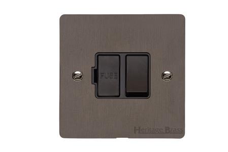 Heritage Brass Electrical, Elite Flat Plate Range - Matt Bronze - Switched Spur (13 Amp), Switched Spur (13 Amp), 13 Amp Fused Spur Units, Switched Spur (13 Amp)