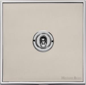 Heritage Brass Electrical, Executive Range - Satin Nickel - 1 Gang Dolly Switch, 1 Gang Dolly Switch, 1 Gang Dolly Switch, 20 Amp 2 Way Dolly Switches