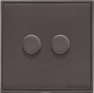 Heritage Brass Electrical, Executive Range - Matt Bronze - 2 Gang Trailing Edge Dimmer, 2 Gang Trailing Edge Dimmer, 2 Gang Trailing Edge Dimmer, Trailing Edge Dimmers