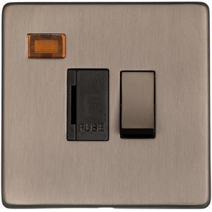 Studio Range - Aged Pewter - Switched Spur with Neon (13 Amp)