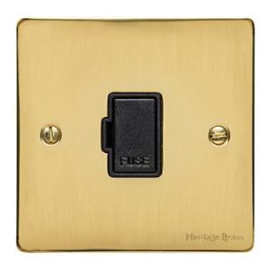 Elite Flat Plate Range - Polished Brass - Unswitched Spur (13 Amp)
