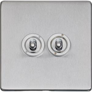 Studio Range - Satin Chrome - 2 Gang Dolly Switch